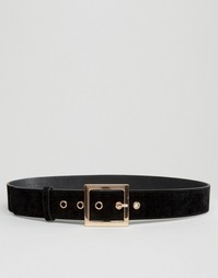 Широкий ремень из искусственной замши Glamorous - Черный