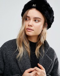 Шапка из искусственного меха с небольшим бантиком Ted Baker - Черный