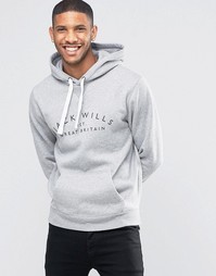 Серый меланжевый худи с принтом Jack Wills - Серый