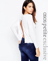 Лонгслив с разрезом на спинке ASOS PETITE - Черный