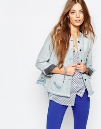 Джинсовая куртка без воротника Maison Scotch - Синий