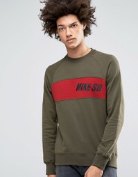 Зеленый свитшот с круглым вырезом Nike SB Everett 800145-325 - Зеленый