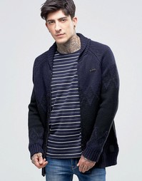 Темно-синий кардиган с шалевым воротником Scotch &amp; Soda - Темно-синий