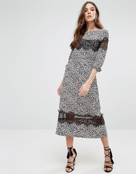 Millie Mackintosh Leopard Print Midi Dress - Синий