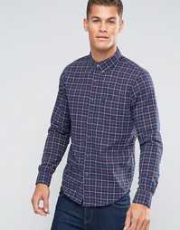 Синяя оксфордская рубашка узкого кроя в клетку на пуговицах Abercrombie &amp; Fitch - Синий