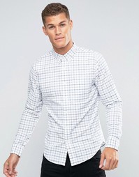 Белая оксфордская рубашка узкого кроя в клетку на пуговицах Abercrombie &amp; Fitch - Белый
