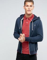 Темно-синий худи на молнии с логотипом Abercrombie &amp; Fitch - Темно-синий
