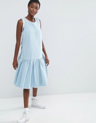Джинсовое платье миди ASOS WHITE - Синий