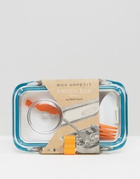 Коробка для ланча цвета морской волны Black &amp; Blum Bento - Белый