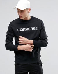 Черный свитшот со светоотражающим логотипом Converse 10002799-A02 - Черный