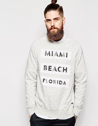 Свитшот с принтом Miami Beach Florida Scotch &amp; Soda - Серый