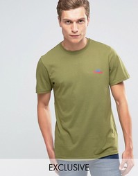 Оливковая эксклюзивная футболка с логотипом гор Penfield - Зеленый