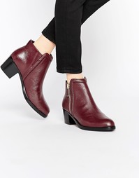 Кожаные ботильоны на среднем каблуке и молнии Ted Baker Jylon - Красный