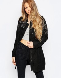 Пальто в стиле милитари с отделкой Free People - Черный