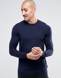 Кашемировый джемпер с круглым вырезом Ted Baker - Темно-синий