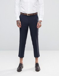 Укороченные фланелевые брюки суперузкого кроя Farah - Темно-синий