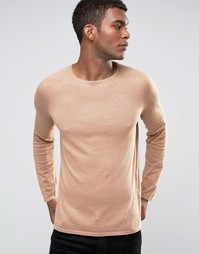 Джемпер из хлопка, кашемира и шелка Hugo By Hugo Boss - Бежевый