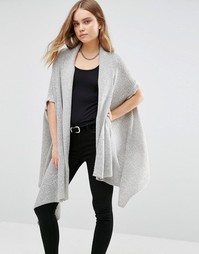 Кардиган с каскадным дизайном без рукавов Noisy May - Серый