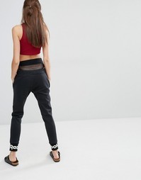 Черные спортивные штаны с логотипом Reebok - Черный