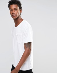 Белая футболка прямого кроя с карманом Levis Line 8 - Белый