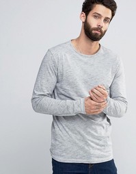 Лонгслив в крапинку с широкой горловиной Only & Sons - Синий