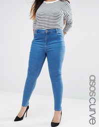 Синие джинсы скинни с классической талией ASOS CURVE Lisbon - Синий