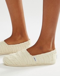 Вязаные туфли на плоской подошве и с меховой подкладкой TOMS - Белый