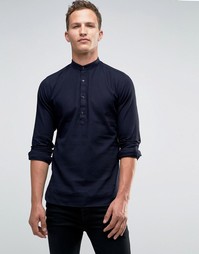 Рубашка кроя слим с воротником на пуговицах Jack &amp; Jones Premium - Темно-синий
