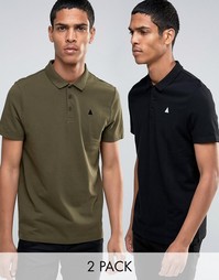 2 свободных футболки-поло из пике с вышивкой ASOS - Мульти