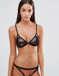 Missguided Fishnet Metallic Triangle Bikini Top - Мульти