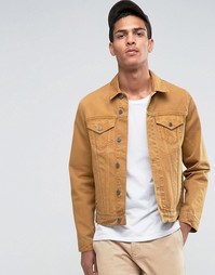 Узкая джинсовая куртка горчичного цвета ASOS - Желтый