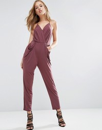 Комбинезон с драпированными карманами BCBG Generation - Фиолетовый