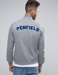Трикотажная куртка-пилот в университетском стиле с логотипом на спине Penfield Massac - Серый