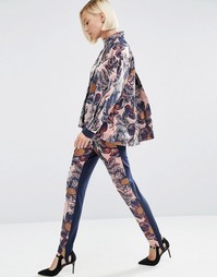 Фактурные брюки скинни с цветочным принтом ASOS WHITE - Мульти