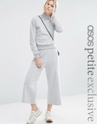 Пушистая трикотажная юбка-брюки ASOS PETITE - Серый