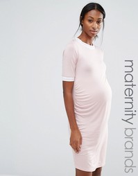 Облегающее платье с отделкой в рубчик Bluebelle Maternity - Розовый