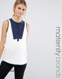 Топ для кормления с планкой в стиле колор блок Mamalicious Nursing - Белый Mama.Licious