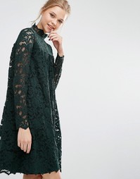 Кружевное платье с длинными рукавами Y.A.S Ella - Зеленый