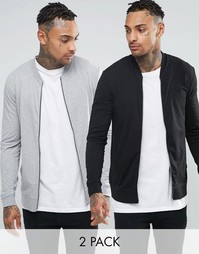 2 легких куртки-пилот ASOS (черный/серый меланж) - СКИДКА 15 - Мульти