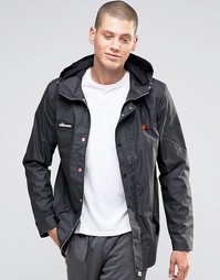 Куртка с капюшоном из ткани с покрытием Ellesse - Черный