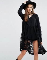 Удлиненный кардиган Free People Sacred - Черный