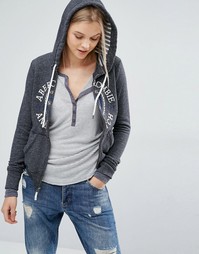 Худи на молнии с логотипом Abercrombie &amp; Fitch - Серый