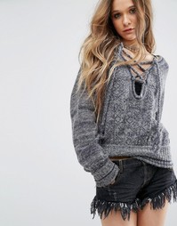 Свитер Free People Hoops And Hollas - Фиолетовый