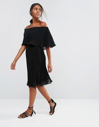 Плиссированная юбка с кружевной кромкой Y.A.S Pleady - Черный