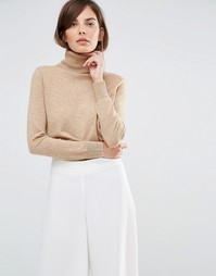 Джемпер с длинными рукавами и отворачивающимся воротом Selected Maia - Рыжий