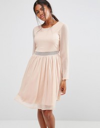 Платье с длинными рукавами и кружевной вставкой Y.A.S Marissa - Фиолетовый