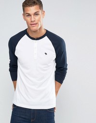 Белый бейсбольный топ хенли с контрастными длинными рукавами Abercrombie &amp; Fitch - Белый