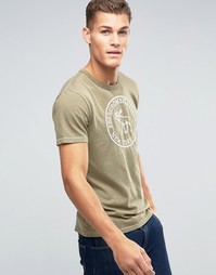 Футболка слим с логотипом и вышивкой Abercrombie &amp; Fitch - Зеленый