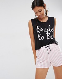 Пижама с надписью Bride To Be Boohoo - Мульти