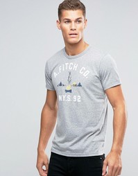 Серая облегающая футболка с принтом Abercrombie &amp; Fitch - Серый